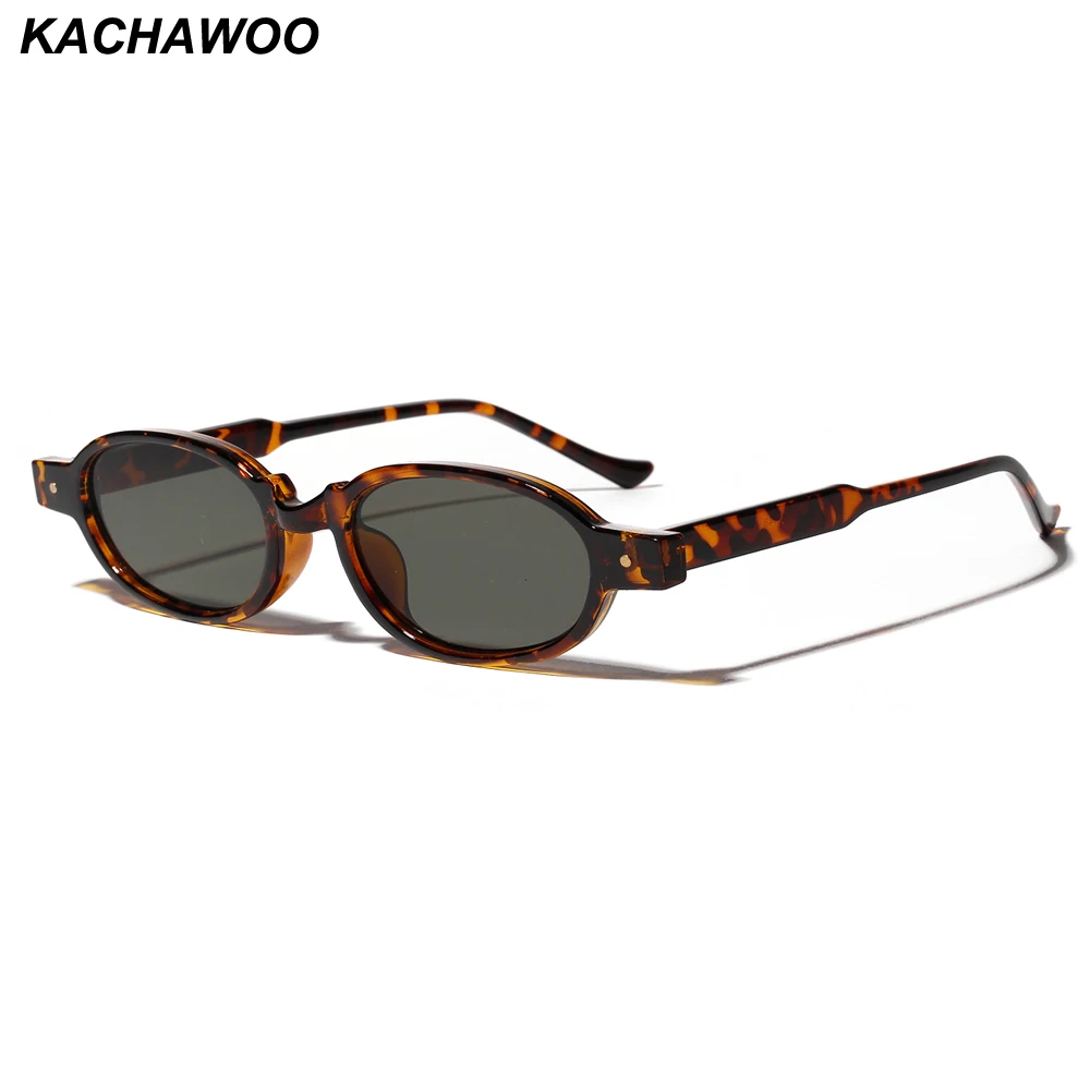 Мужские и женские Овальные Солнцезащитные очки Kachawoo черные леопардовые