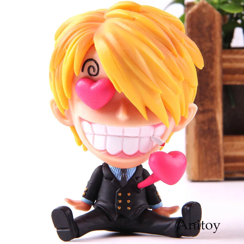 Горячая Игрушка Аниме одна деталь Vinsmoke Sanji розовое сердце версия Q фигурка Коллекционная модель игрушки 8 см