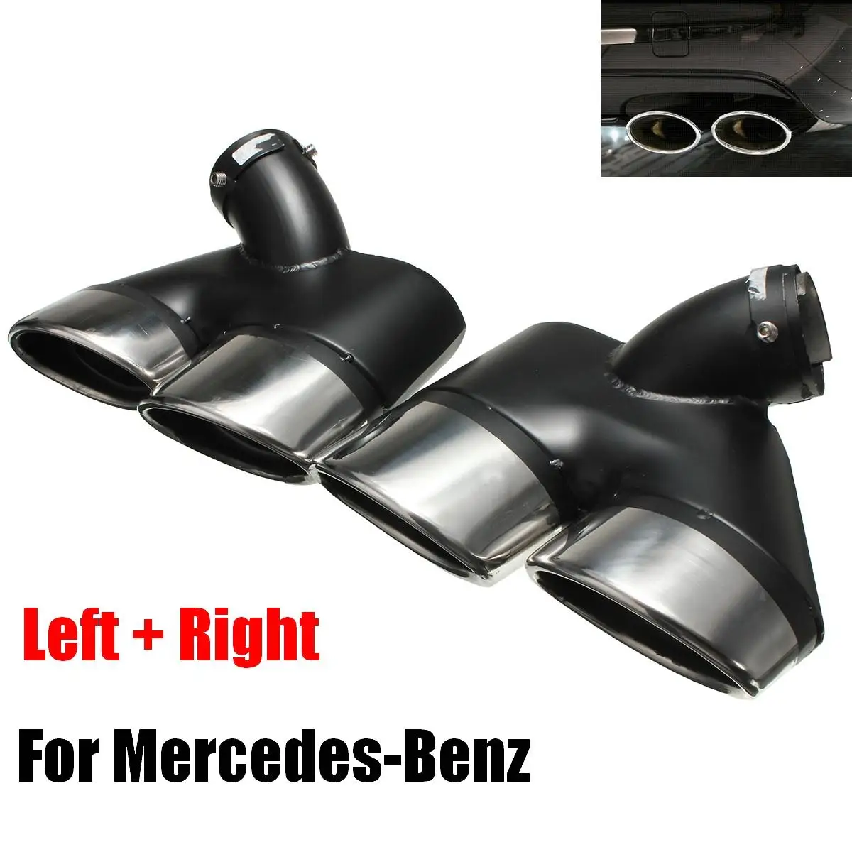 For Mercedes-Benz W211 E-Class E240 E280 E320 E350 E430 For AMG Pair Car Exhaust Tip Stainless Steel Muffler Pipe EU-W21128020