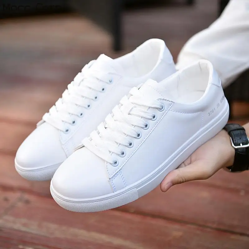 

Mocc Corn Autumn Mens Pu Leather Sneakers Trainers Casual Man Shoes Breathable White Male Tennis Low Top Lace Up Flat Sneakers