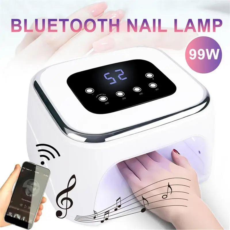 Сушилка для ногтей Светодиодный УФ-лампы 99 W мини лампа для маникюра Гель-лак Польский Smart Nail Art инструменты с инфракрасным Bluetooth Динамик