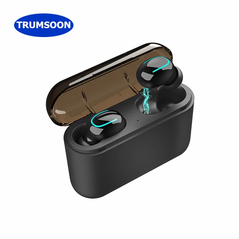 

Trumsoon Wireless Mini Bluetooth 5.0 TWS Earphone HD Call Portable Stereo Earbuds with Mic with Charging Box for Smart Phones PC