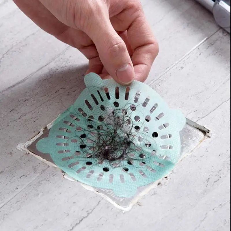 

1PC Kitchen Disposable Drain Sticker Hair Filter Floor Drain Sink Bathroom Cleaning Paper Drain Stopper Home Cleaning
