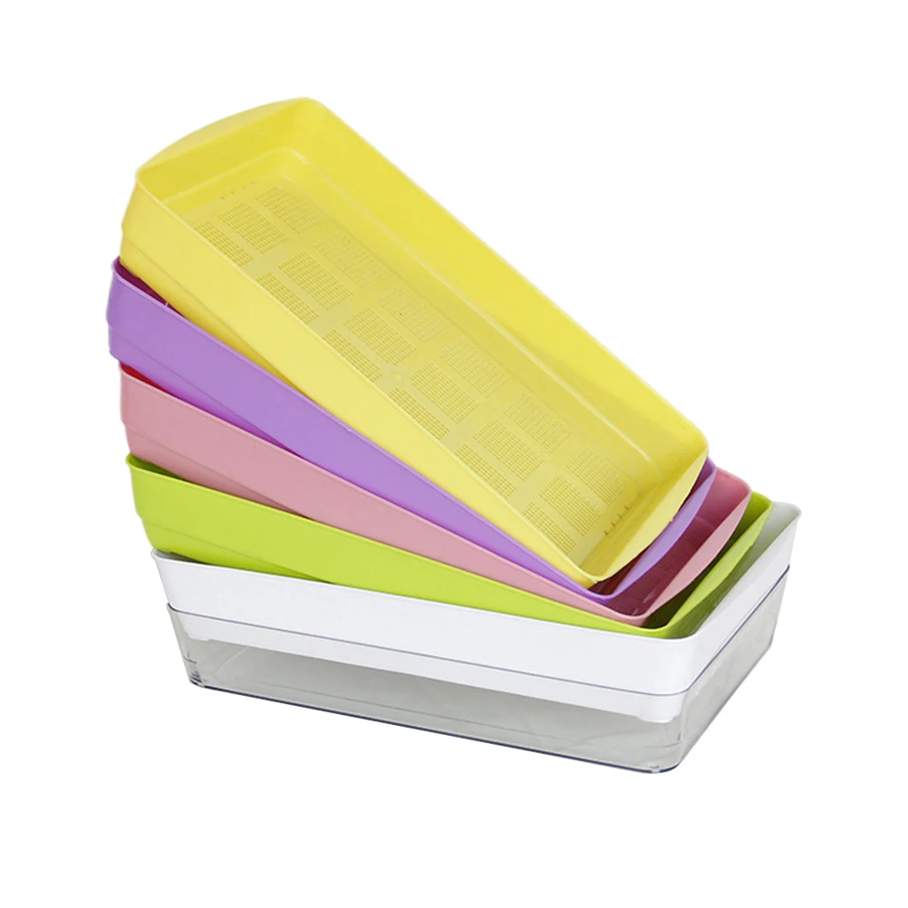 

Plastic Durable Nontoxic Double-layer Portable Nursery Site Seed Sprouter Planting Plate for Vegetable Wheat Seedlings