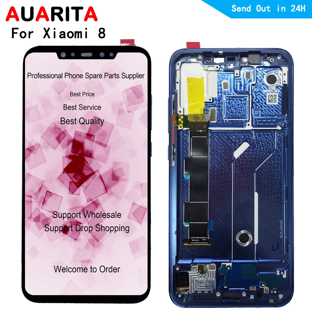 

6.21" LCD For XiaoMi Mi8 mi 8 LCD Display+Touch panel outer glass Screen Digitizer with frame Assembly for xiaomi8 1080*2248