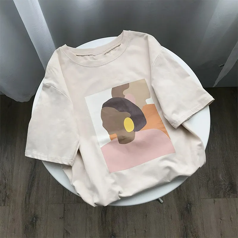 

Summer Women Short Sleeved T Shirt Harajuku Round Neck Tee Shirt Tops