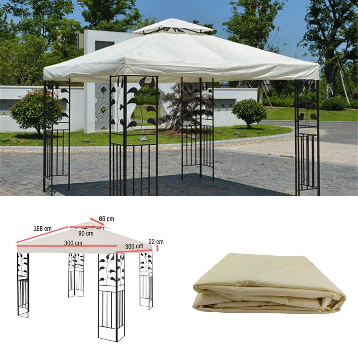 3x3 M 300D lona Camping senderismo sol refugio tienda al aire libre dosel cubierta superior del techo Patio cortina de sol paño parte de reemplazo del Refugio de sombra 3x3 M 300D lona Camping senderismo sol refugio tienda al aire libre dosel cubierta superior del techo Patio cortina de sol paño parte de reemplazo del Refugio de sombra