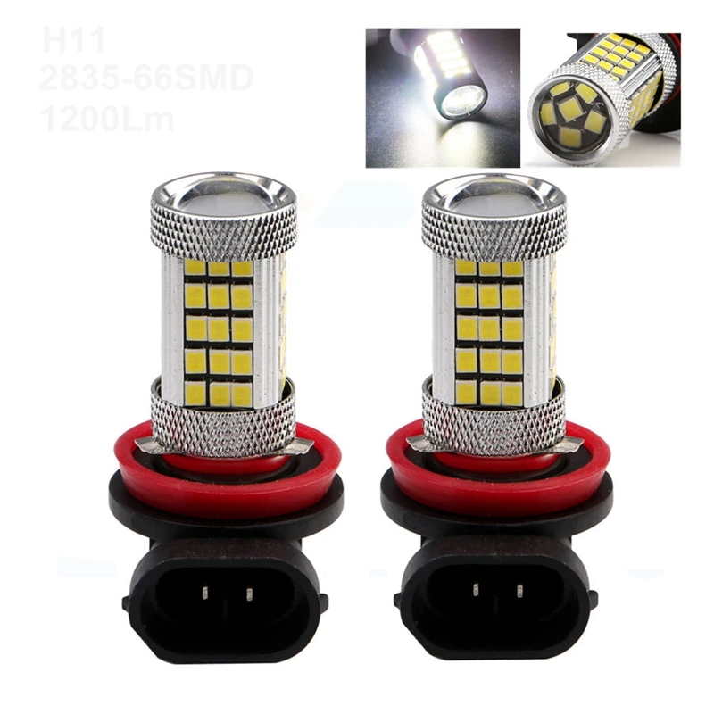 2 шт. H11 12V 2835 66Smd светодиодные лампы авто противотуманные фары автомобильные