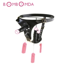 Adjustable Strap On Harness Dildo Vibrator Wearable Dildos Anal Plug Vagina Massage Underpant Belt Adult Sex Toys For Woman Gay