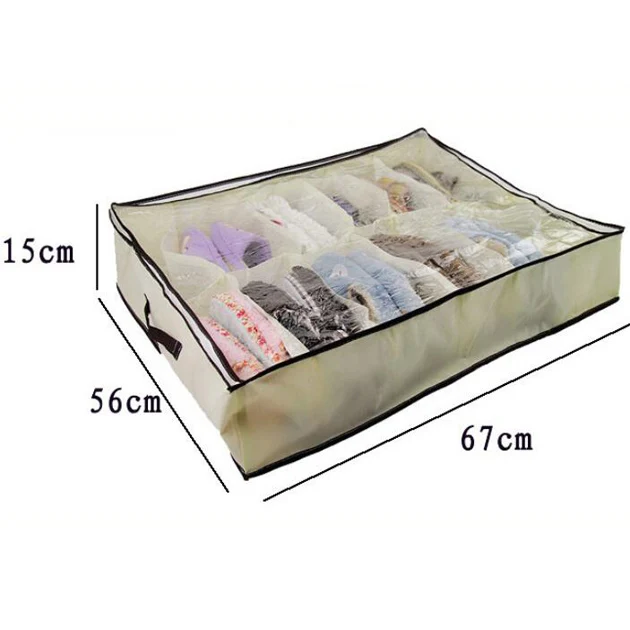 طوي أحذية حقيبة التخزين مربع رف Underbed المنظمون خزانة خزانة تخزين أدوات اكسسوارات أشتات حامل 24 جيوب