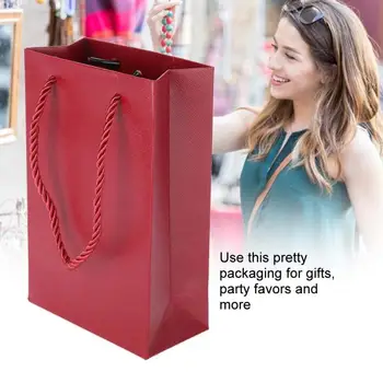 

10pcs/set Paper Gifts Bag with Handle Solid Color Party Present Supply Packaging Wrapping Bags