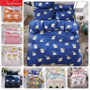 

Kids Child 3/4 Pcs Bedding Set Soft Cotton Bed Linen Single Twin Full Queen King Size Bedspreads Duvet Cover 150x200 Bedclothes