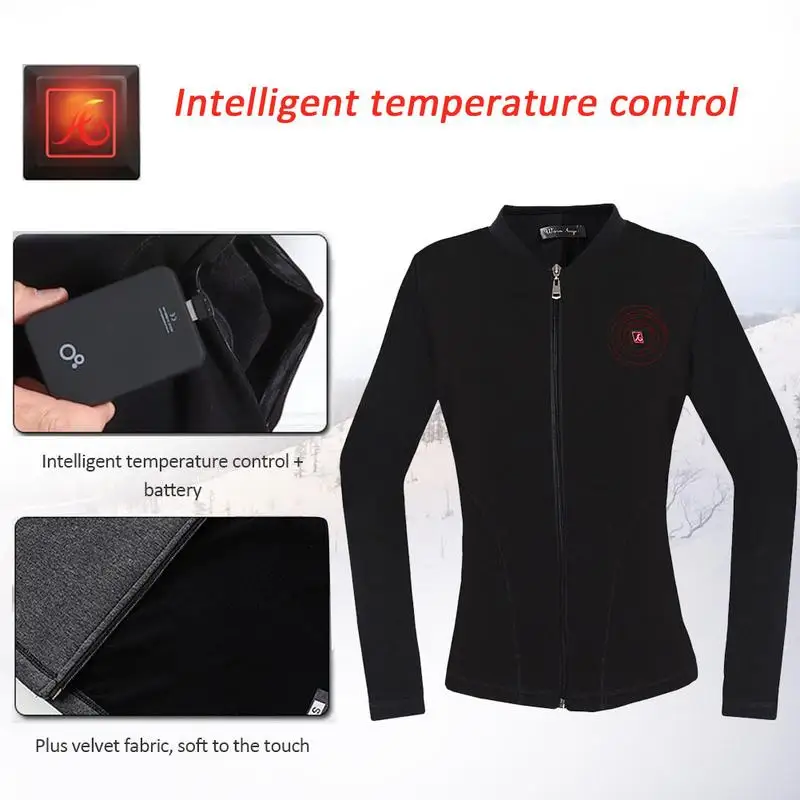Для женщин Usb нагреватель для пеших прогулок с подогревом термальная одежда зима на открытом воздухе бег ветрозащитный нагрев Электрический жилет рубашка