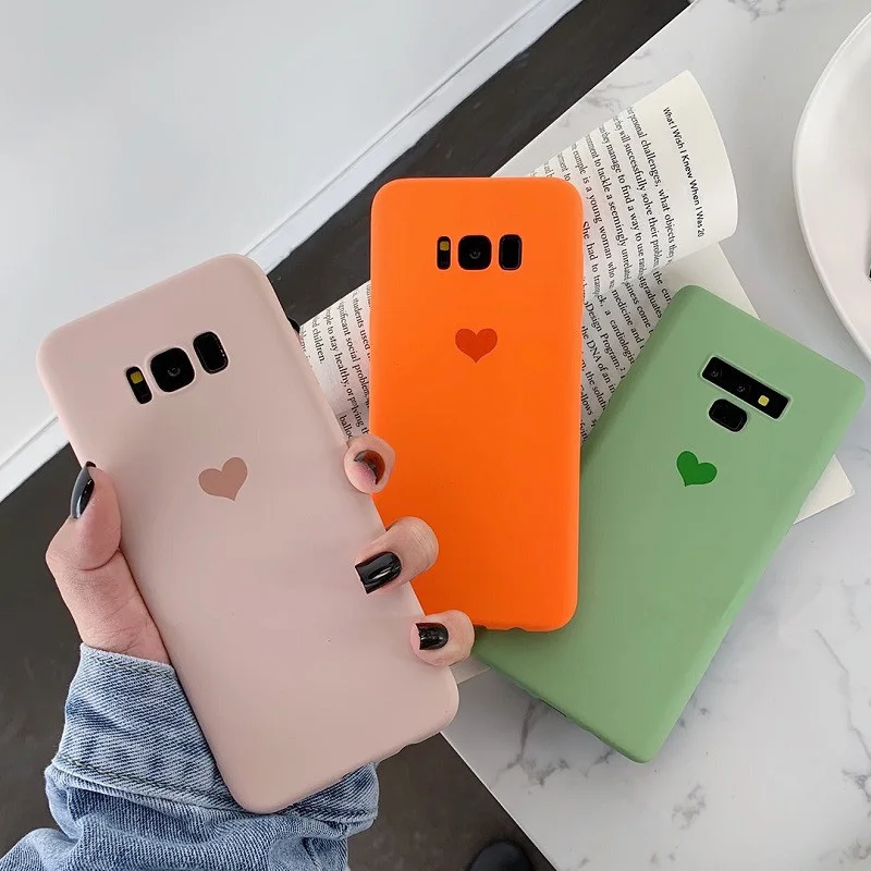 

Coque For Samsung Galaxy S10 Plus Note 9 Simple Cute Soft TPU Love Heart Case Cover For Samsung Galaxy S 9S 8 plus Note 8 Fundas