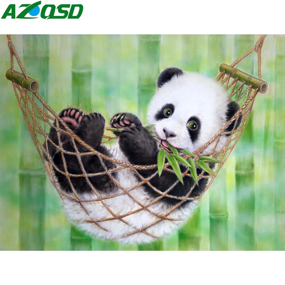 AZQSD Алмазная мозаика Милая панда домашний декор полный квадратный Круглый DIY