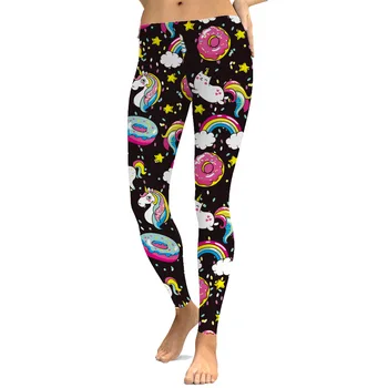 

Rainbow Unicorn 3D Print Slim Fitness Leggings Women High Waist Elastic Causal Leggings Plus Size Leggins Mujer