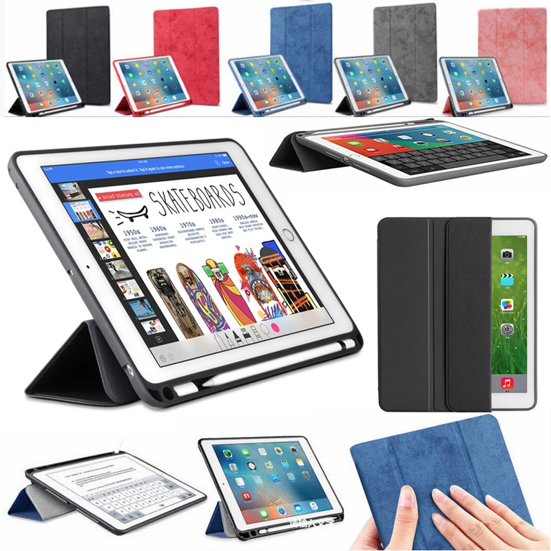 Для iPad 9 7 2017 2018 ультра тонкий легкий Smart Cover Защитный флип чехол с Apple Pencil держатель