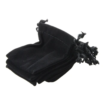 

Medium Velvet Black Pouches With Drawstrings