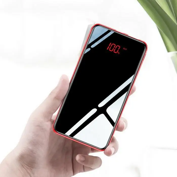 

Mirror Power Bank 20000mah Powerbank Portable Charger Digital LED Light External Battery For Xiaomi Iphone Fast Charging