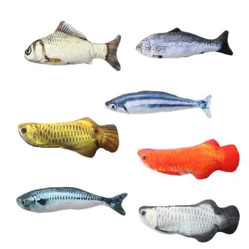 

Misterolina Catnip Toy Cats Products For Pets Artificial Plush Stuffed Fish Shape Training Interactive Toys Durable To Use