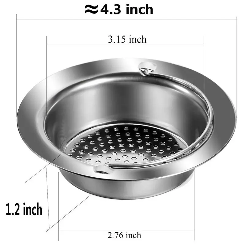 4pcs Stainless Steel Kitchen Sink Strainer with Protection of Small Trash Drain Strainer Basket Filter Screen