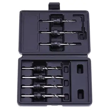 

7Pcs Tapered Screw HSS Countersink Heavy Woodworking Drill Cutter Screws With Plastic Case Kit Bit Set