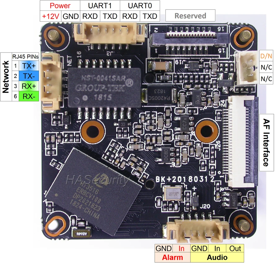 H.265 H.264 моторизованный 2,8-12 мм зум и Автофокус Объектив 1/2. " SmartSens SC2235 CMOS+ Hi3516E V100 CCTV IP камера Модуль платы блока программного управления