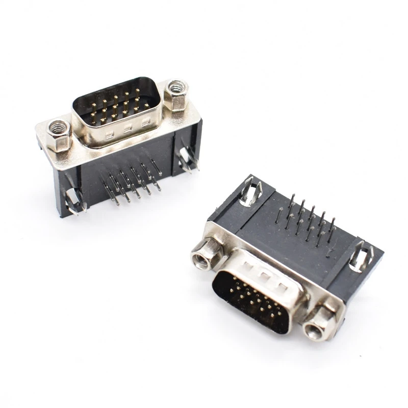 10 шт. DB15 DR15 3 ряда параллельный порт 15 Pin D Sub Женский Мужской 15 способ PCB 90 градусов разъем DB15 разъем VGA адаптер