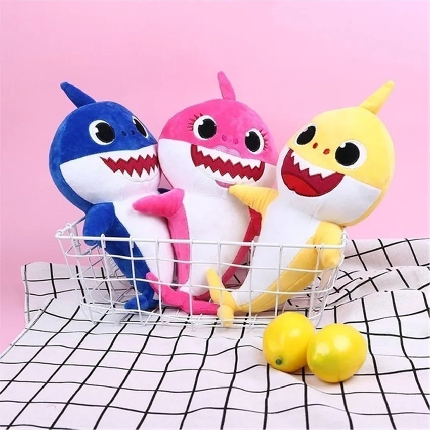 

New 32cm Soft Doll Cuddly Animal Plush Doll Shark Toy Cartoon Shark Toy with Music Gift for Children and Girls