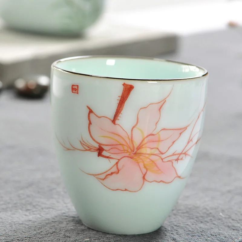 Керамика Celadon ручная чайная чашка кунг-фу чай есть образец чая для работы в офисе мастер чашка ручная Личная Одиночная чашка