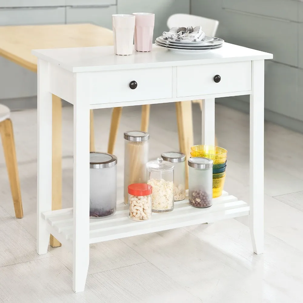 SoBuy FSB04-W Kitchen Dining Console Table with 2 Drawers and 1 Shelf Living room Desk - 32956102930