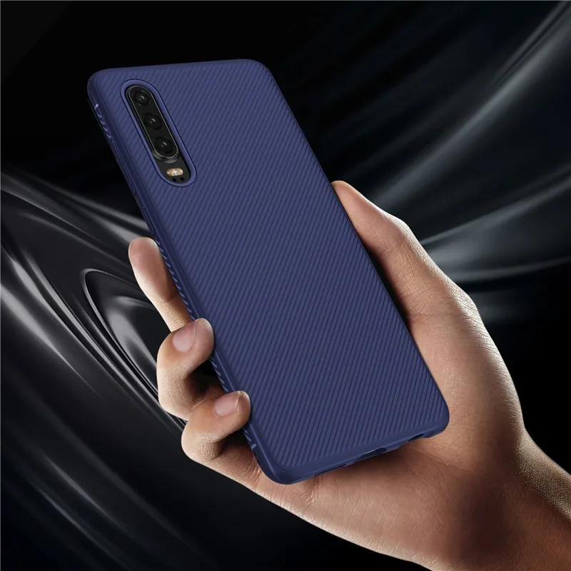 Huawei P30 Case P30 Cover Lenuo Shockproof Carbon Fiber Brushed Soft
