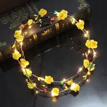 Кольцо цветы 7 бумажных капель воды орнамент круговой свет о волосах светодиодный светящийся 5 дюймов Цветок голова 19 см