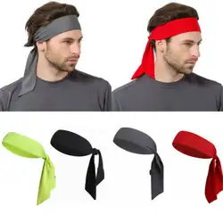 Летние Для мужчин; бандана Спортивная Повязка На Голову Галстук Sweatband теннис баскетбол головы шляпа с лентами обмотка для тенниса