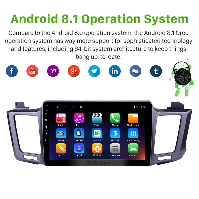 Perfect Seicane Android 9.0 Car Stereo Player for 2013 Toyota RAV4 with 10.1 inch GPS Navi Radio Support Steering Wheel Control TPMS 1 Perfect Seicane Android 9.0 Car Stereo Player for 2013 Toyota RAV4 with 10.1 inch GPS Navi Radio Support Steering Wheel Control TPMS 1