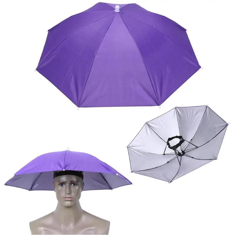 Открытый складной солнечный зонт шляпа анти-дождь эластичная лента голова зонтик шляпа Открытый рыбалка солнцезащитный инструмент головной убор шляпа Зонты