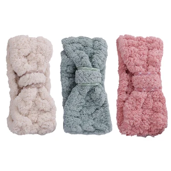 

3 Pcs Headband Elastic Coral Fleece Bowknot Cosmetic Hair Band Shower Headband Headwear Headdress Yoga Spa