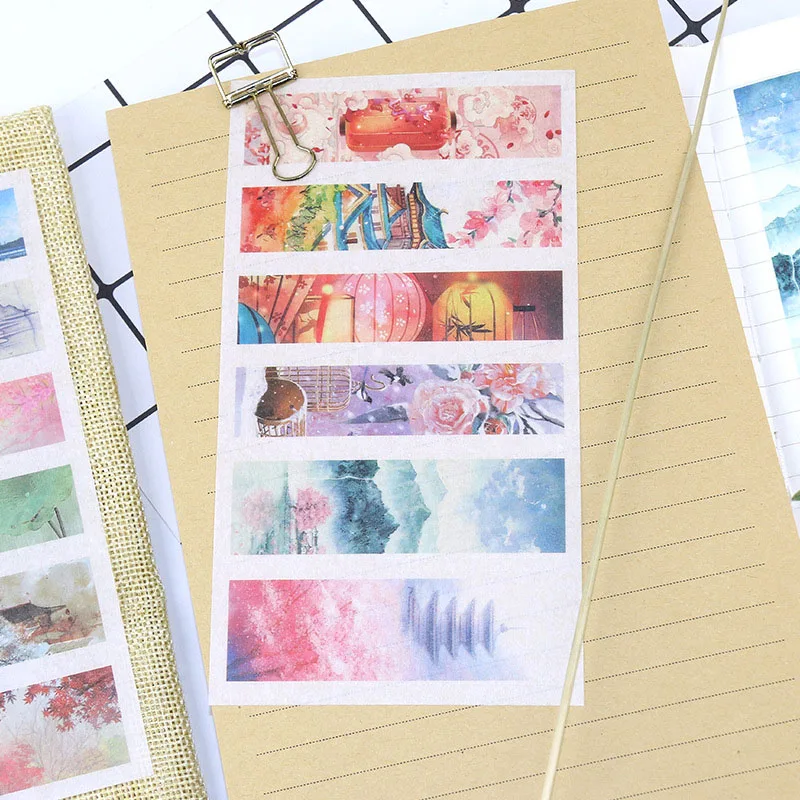 6 листов/упаковка милые бумажные наклейки милые ретро-наклейки Kawaii Канцелярские Стикеры для детей DIY дневник в стиле Скрапбукинг фото