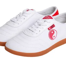 Парусиновая дышащая Тай чи обувь Гибкая Кунг фу обувь для ушу боевых артистичные Сникеры спортивная обувь белый цвет