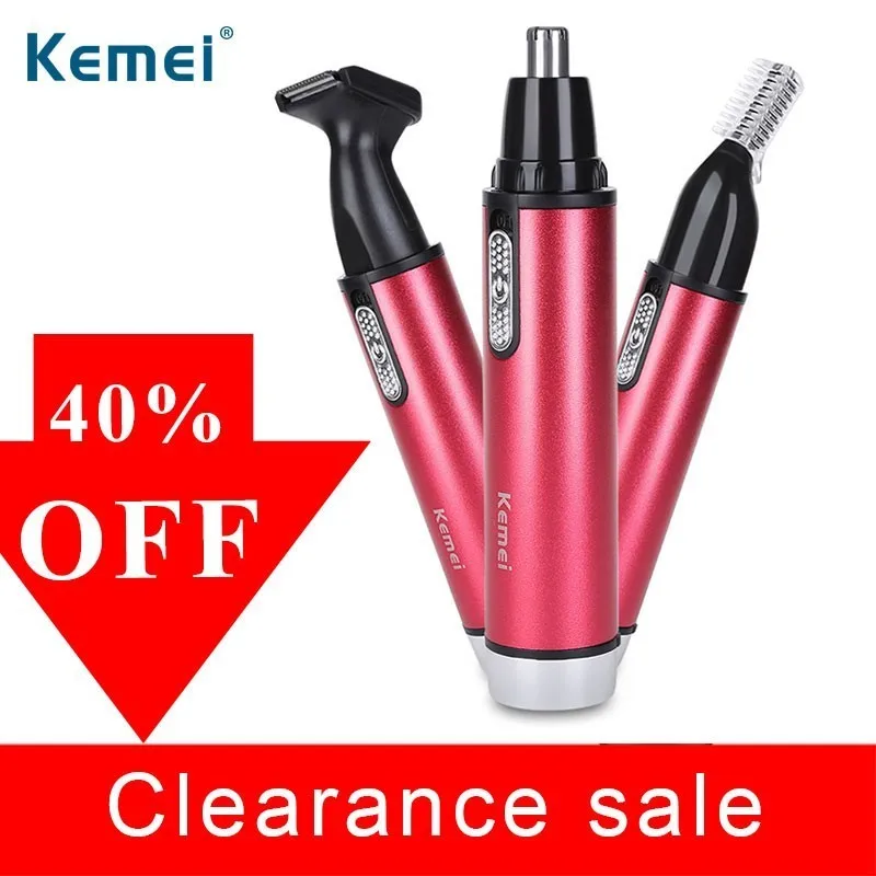 Kemei Km6621 Многофункциональный 3 в 1 Электрический триммер для носа ушные волосы