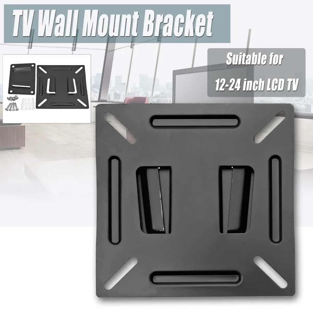 

KINCO 12-24 Inch Screen Wall Mount Bracket LCD LED Plasma Monitor TV LCD Screen Computer Wall Mount Bracket TV Support Load 10kg
