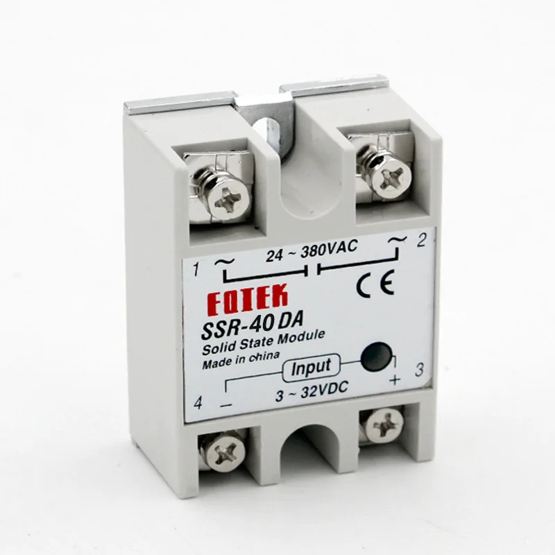

SSR-40 DA Solid State Relay, New DC to AC Solid State Relay Module for Arduino SSR-40DA Temperature Controller 24V-380V 40A 250V