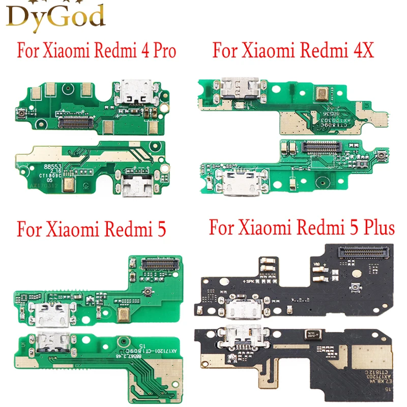 Микро Док-станция для Xiaomi Redmi 5 Plus плата с USB-портом зарядки гибкий кабель замены 4X 4