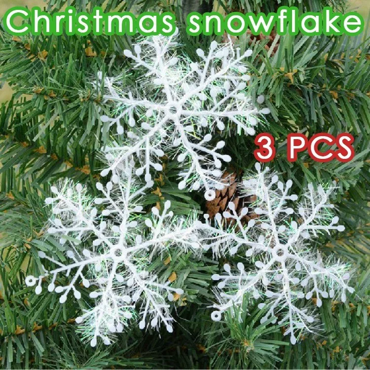 

3 PCS Christmas decorations Snow Piece 8CM PVC Wire Drawing Product Tree Decoration Pendant festive party