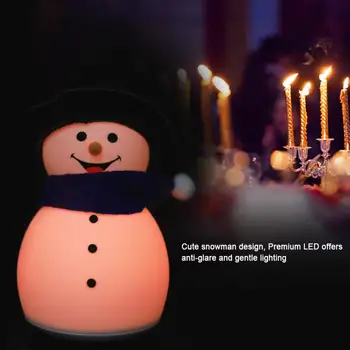 

Cristmas Snowmen Shaped LED Night Lamp Silicone Multi-color Night Light LED Rechargeable Night Lamp Mini Reading Light