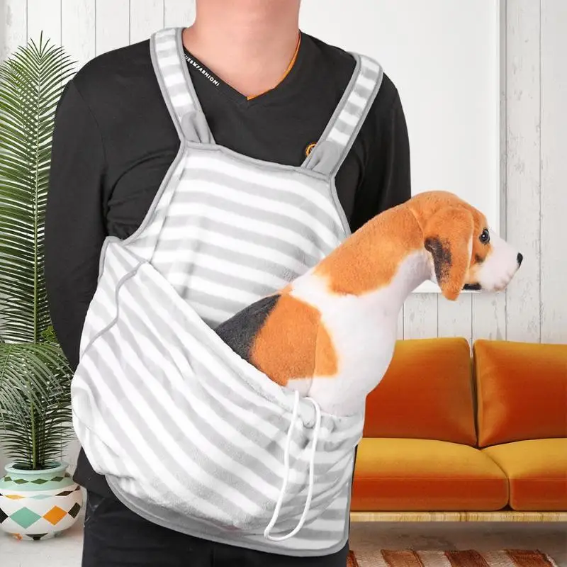 Dog Carriers Bags Coral Fleece Apron with Pocket Foldable Outdoor