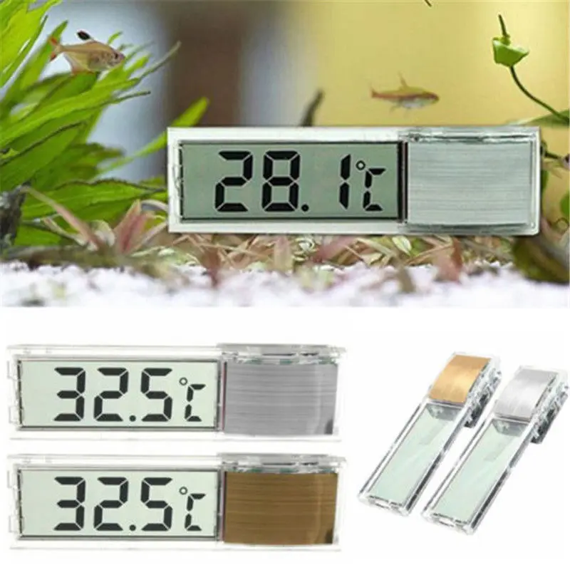 

Aquarium Thermometer Meters LCD 3D Crystal Digital Measurement Fish Tank Reptile
