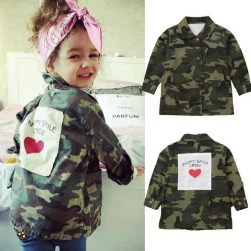 

Pudcoco 2019 New Brand Toddler Girls Boys Jacket Warm Fall Button Jacket Coat Camo Clothes 2-8Y New