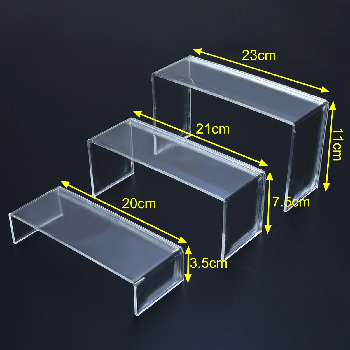 3 шт прозрачный акриловый дисплей стенд Многофункциональный стеллаж для хранения обуви обувной дисплей стойки косметика дисплей держатель