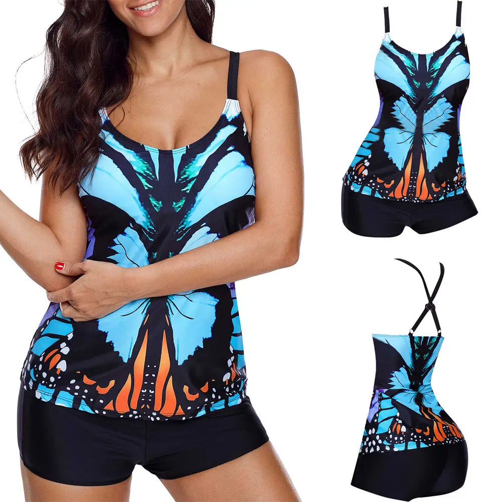 2019 Newest Hot Sexy Butterfly Printed Padded Bra Bikini Set Swimsuit Women Bandage Push-up Swimwear Bathing Suit | Спорт и